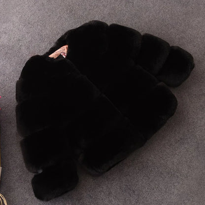 Girls' Faux Fur Winter Coat – Warm Long Sleeve Jacket