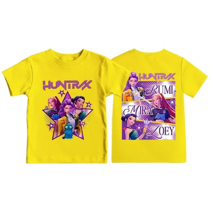 Cute Kpop Demon Hunters Shirt – Summer Short Sleeve for Boys & Girls
