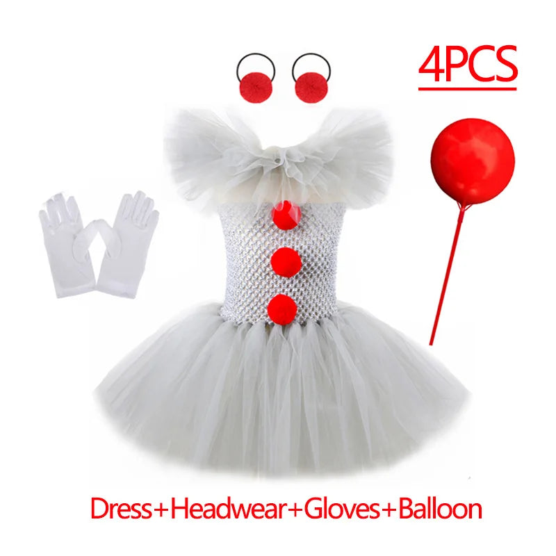 Kids Halloween 2025 Gray Joker Cosplay Outfit