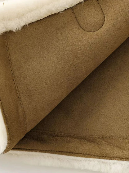 Elegant Faux Fur Outerwear – Long Sleeve Jacket