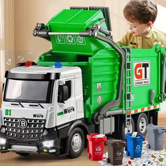 Garbage Truck Toy – Metal Diecast with Lights & Sounds for Boys!