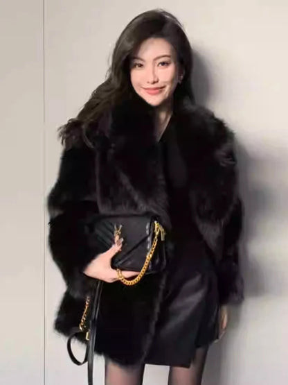 Luxury Fluffy Faux Fox Fur Jacket – Casual & Cozy