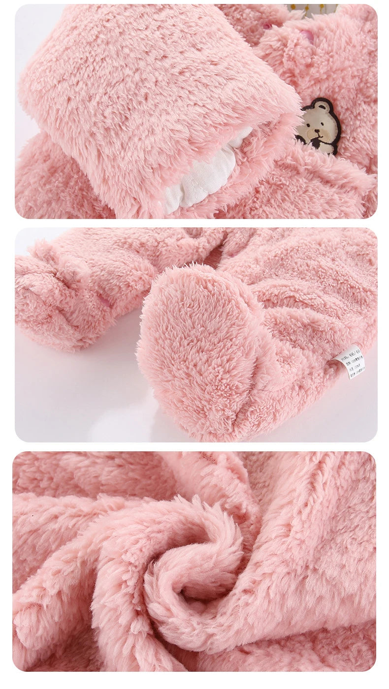 Hooded Bear Jumpsuit for Babies – Soft & Cozy
