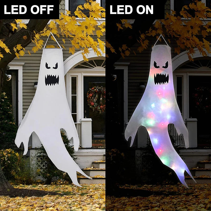 Glowing LED Ghost: Spooky Hanging Lamp for Halloween 2024