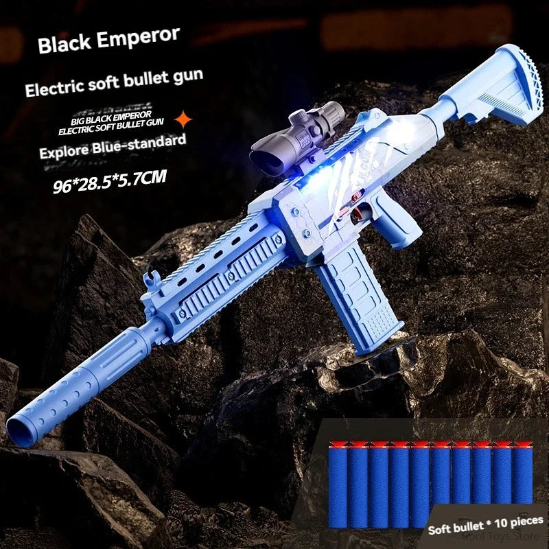 Electric flash soft bullet toy gun resembling HK416 Barrett sniper rifle, automatic airsoft military weapon for outdoor CS games