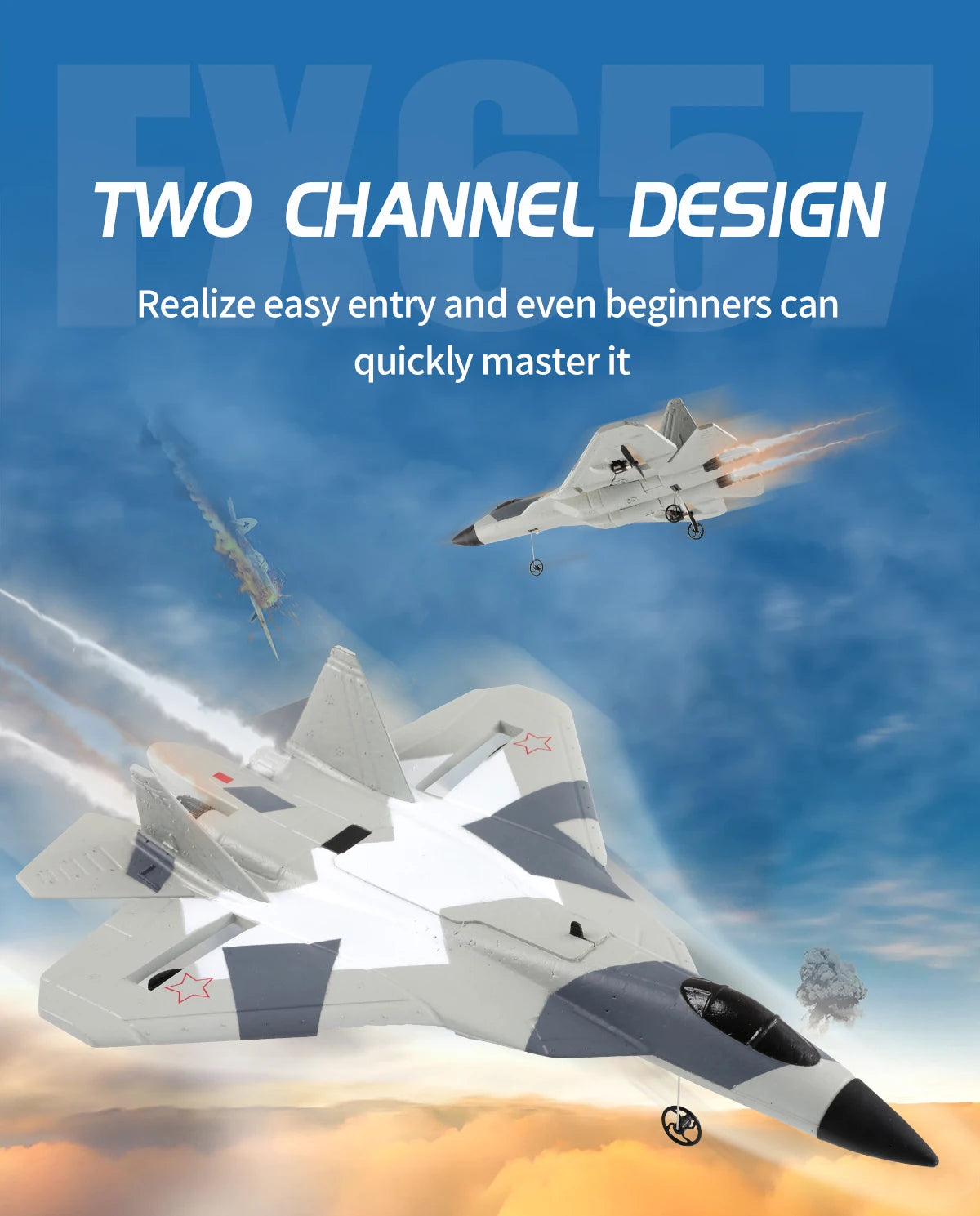 2.4G RC Foam Aircraft SU-35 – Fighter Jet Glider Toy for Kids