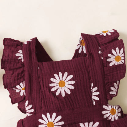 Cute Sunflower Baby Romper for Summer