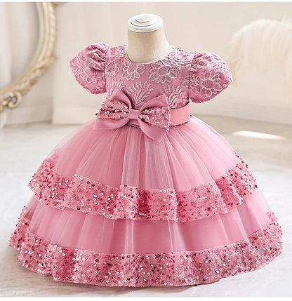 Toddler Princess Dress – Short Sleeve, Sparkly & Fluffy