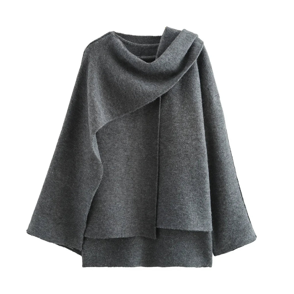 Autumn Chic: Knit Scarf Jacket for Women