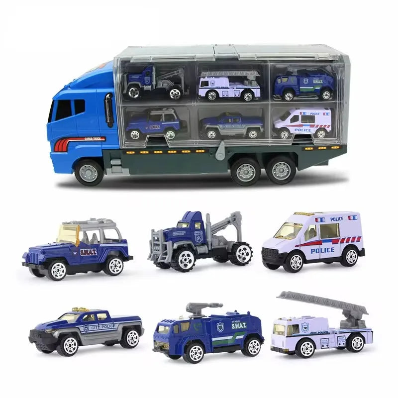 Big Trucks Mini Diecast Set – Carrier, Helicopter, Tank & More for Kids!