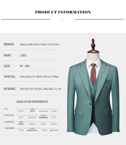 Groom & Business Wear – Italian Slim Gentleman Suit Blazer