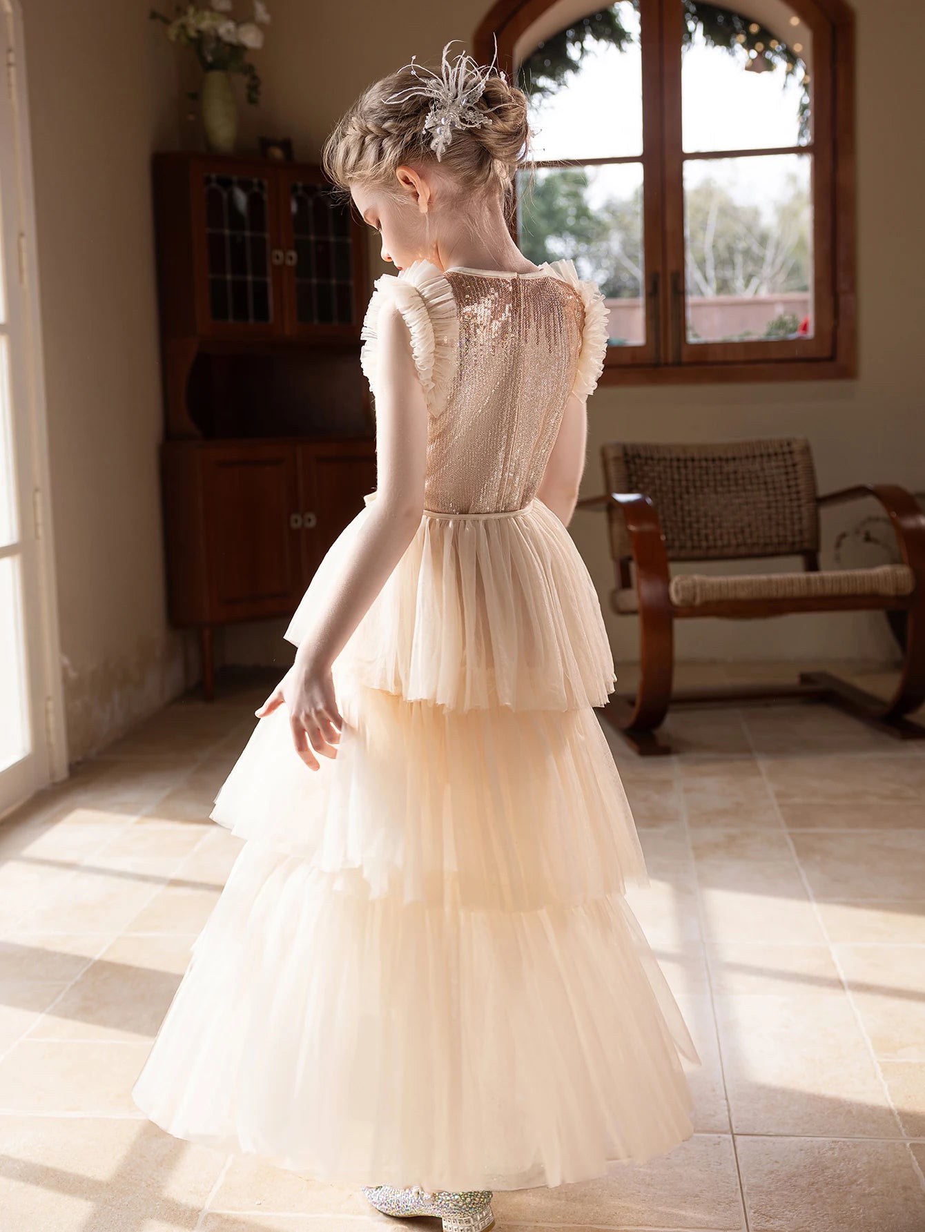 Girls Luxury Party & Wedding Dress Set