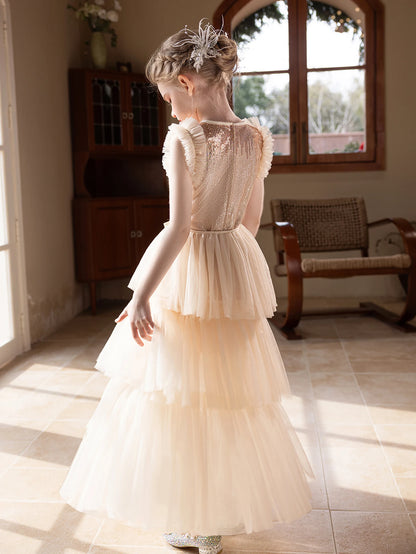 Girls Luxury Party & Wedding Dress Set