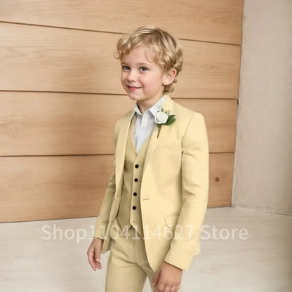 Kids’ Gentleman Outfit – Wedding & Birthday Formal 3PCS Suit