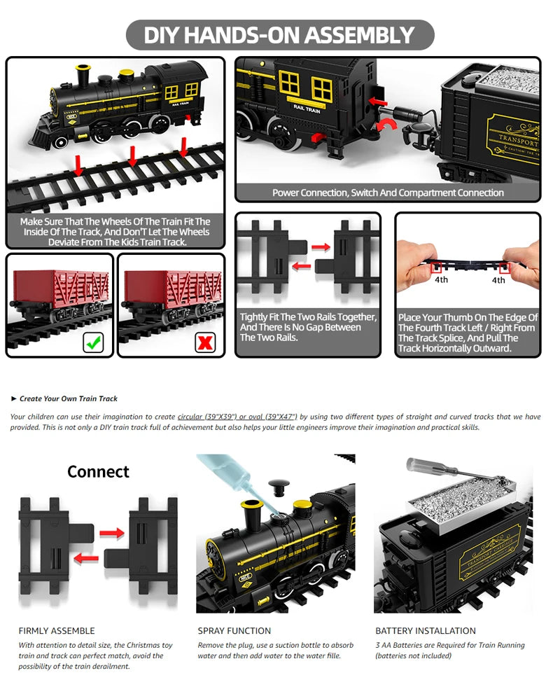 Kids Electric Steam Train Toy – High-Speed Rail Set with Parking Lot for Family Fun!