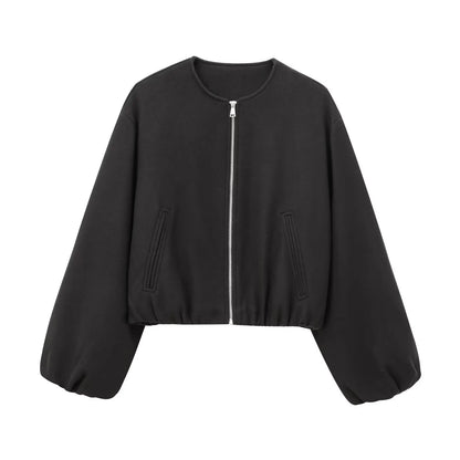 Retro Revival: Soft Bomber Jacket for Women