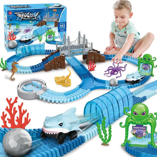 Kids’ Shark Race Car Track – Educational STEM Toy for Ages 3+