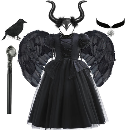 Girls Black Witch Halloween Costume – Luxury Dress