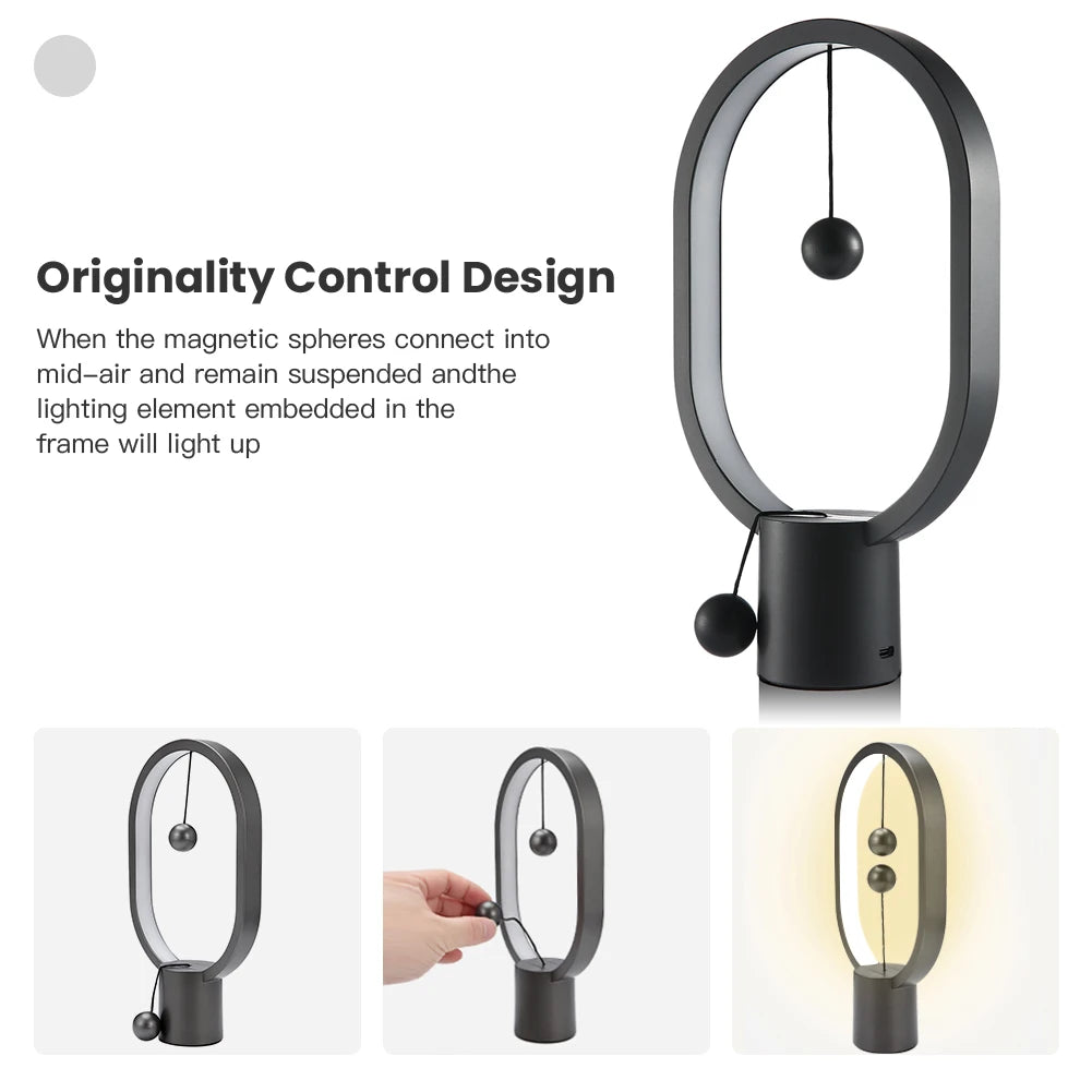 Creative Mini Balance LED Table Lamp: USB Night Light for Bedroom Décor