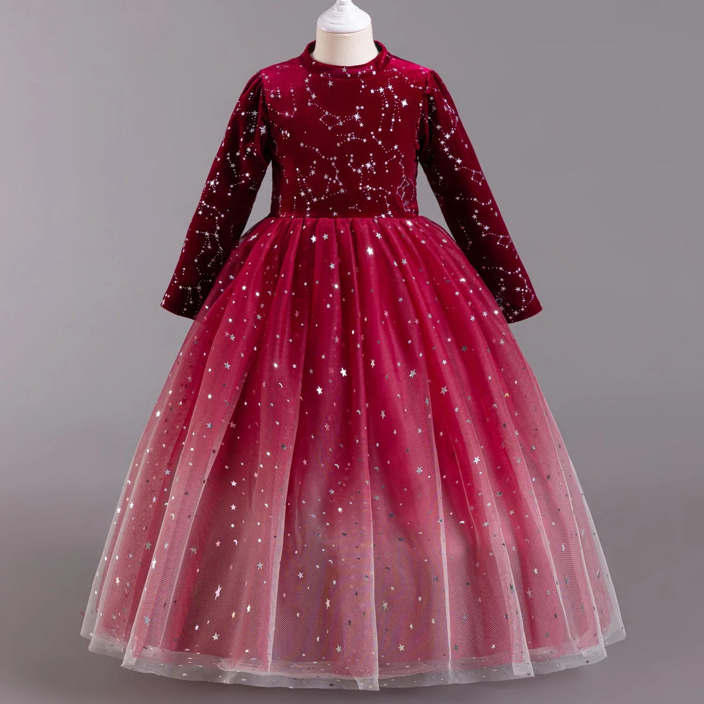 Girls Elegant Lace Wedding & Party Princess Dress