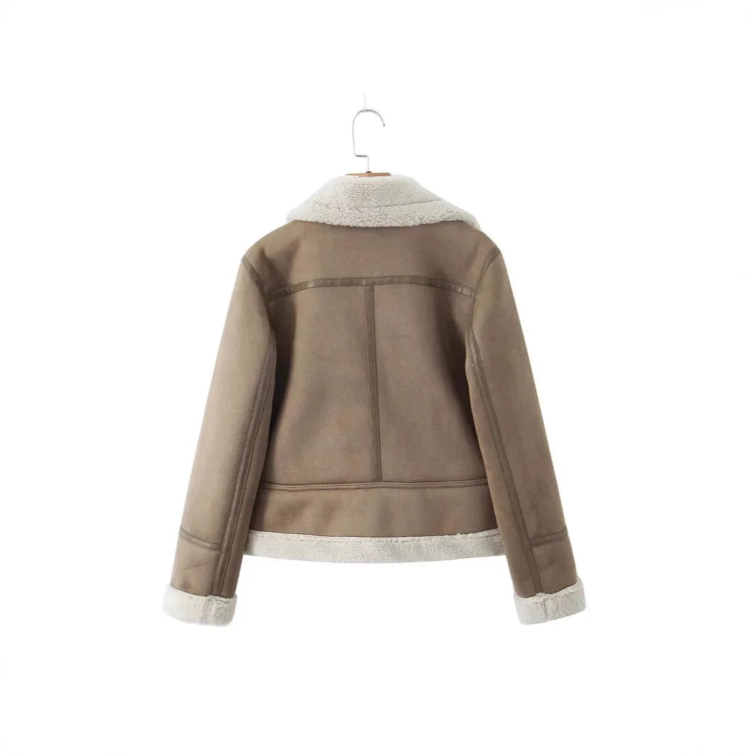 Cozy Chic: Fleece-Lined Fur Jacket for Autumn/Winter