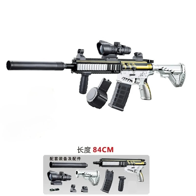 M416 Classic Manual Pull-Up Mode Gel Ball Toy Gun with Elastic Gel for Boys Outdoor Toy Holiday Gift Christmas