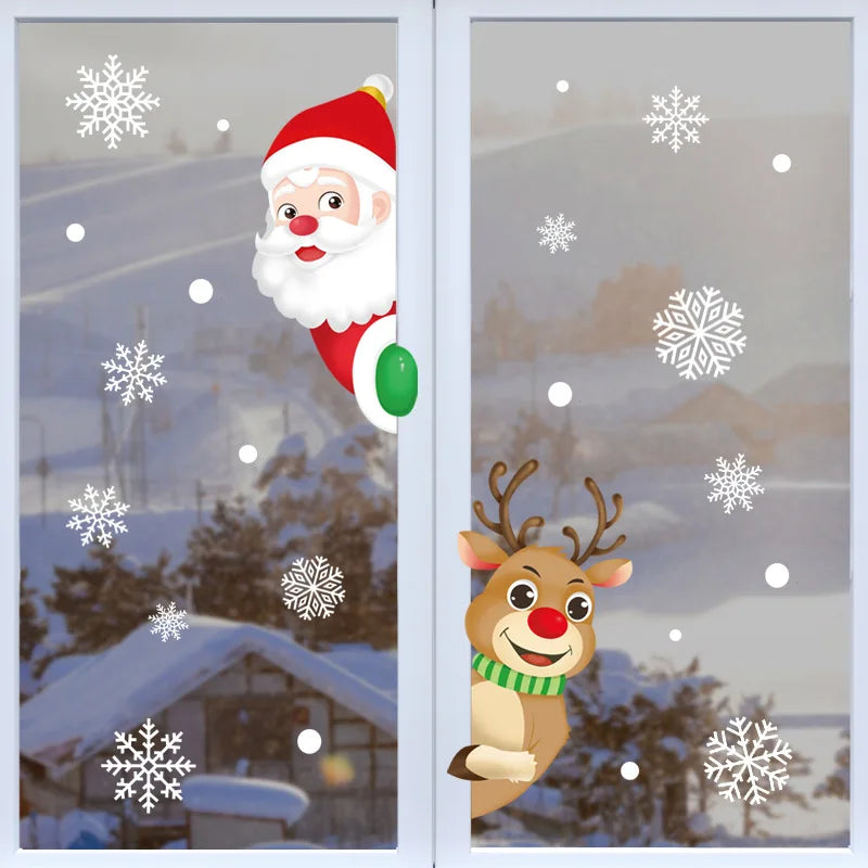 Festive Christmas Window Stickers: Santa, Snowflakes & Holiday Cheer