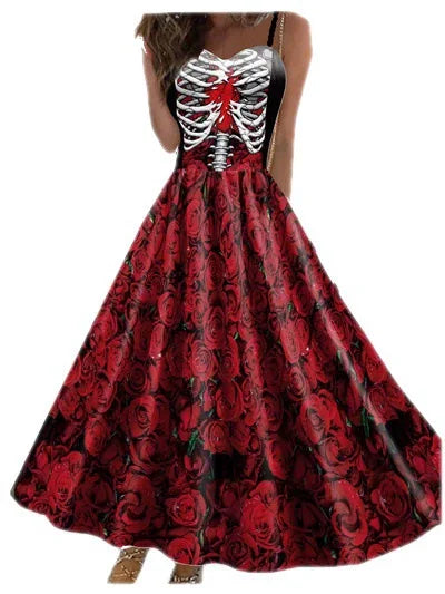 Scary Witch Skull Dress – Halloween Cosplay Outfit