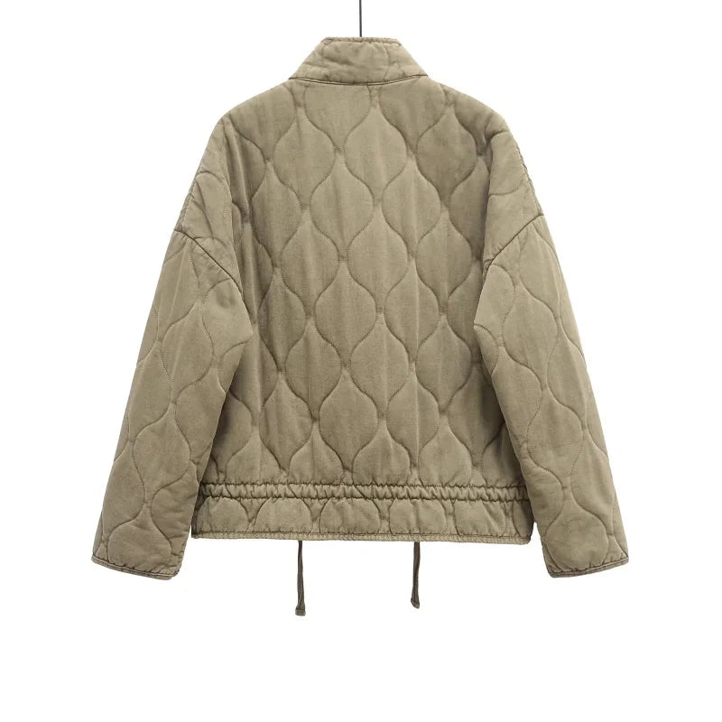 High Collar Quilted Coat – Retro Meets Modern