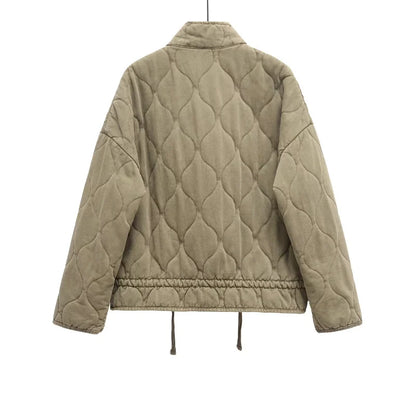 High Collar Quilted Coat – Retro Meets Modern