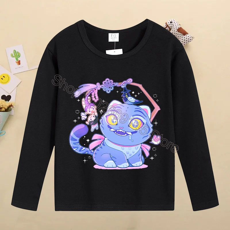 Kpop Demon Hunters Kids T-Shirt – Kawaii Cartoon Long Sleeve Top