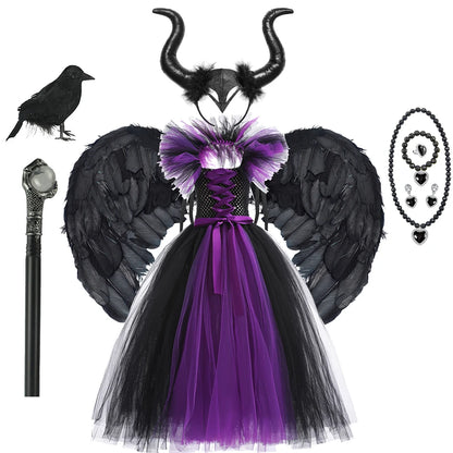Luxury Halloween Costume – Girls Evil Role Dress