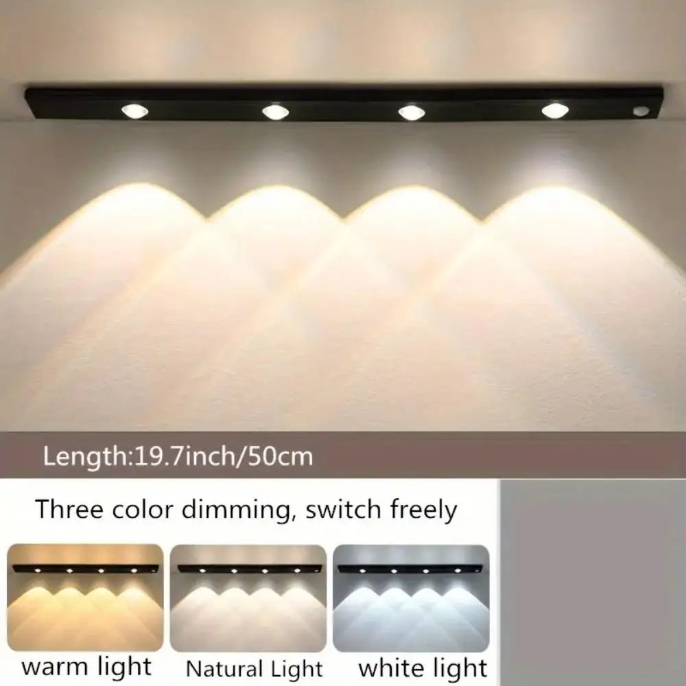 Wireless Motion Sensor LED Light: Ultra-Thin, USB Rechargeable, Indoor Use