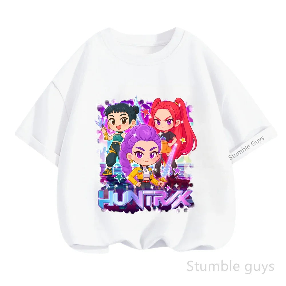 Kpop Demon Hunters Anime T-Shirt – Cool Short Sleeve for Children