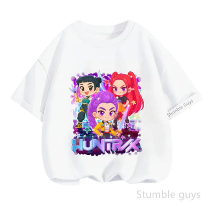 Kpop Demon Hunters Anime T-Shirt – Cool Short Sleeve for Children