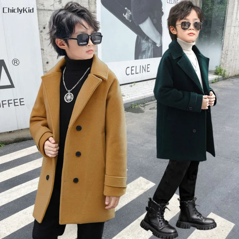 Fall & Winter Boys Jacket – Velvet Wool Outerwear
