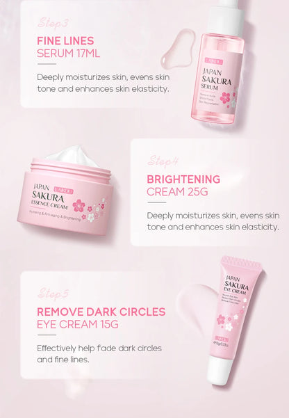 Sakura Glow: LAIKOU 5-Piece Skin Care Set for Radiant Skin