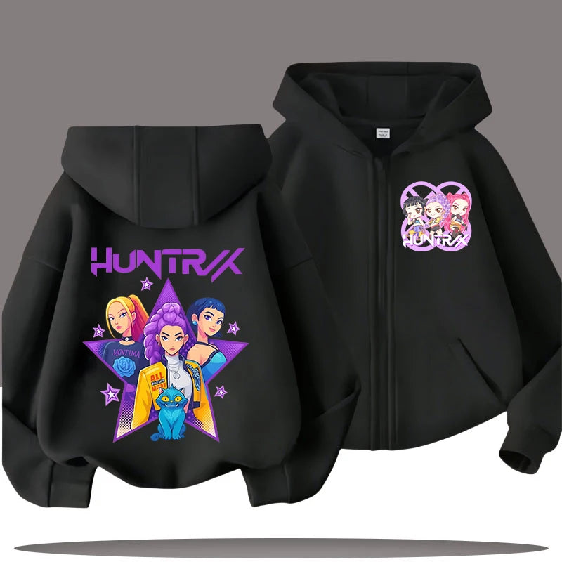 Kpop Demon Hunters Cartoon Jacket – Stylish Hoodie for Children