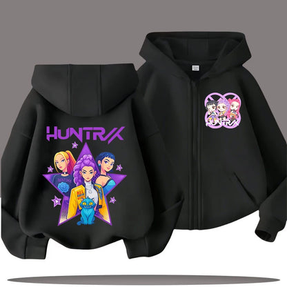 Kpop Demon Hunters Cartoon Jacket – Stylish Hoodie for Children