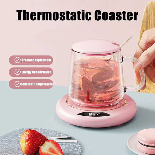 USB Thermostatic Heating Coaster: Keep Your Drinks Warm