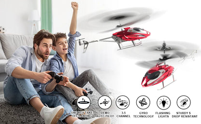 RC Helicopter for Kids – 2.4G Remote Control with LED Lights & One-Key Take-Off
