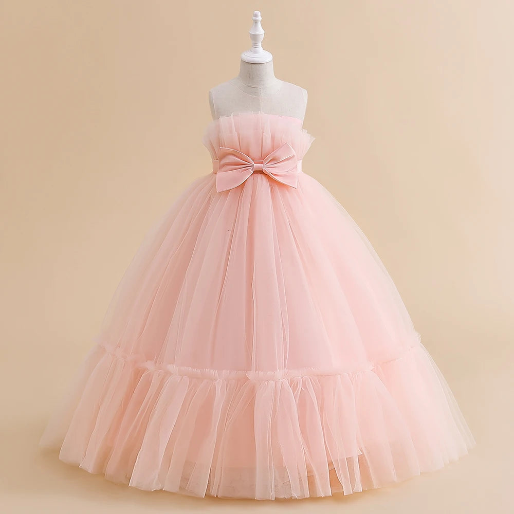Girls Party Dress – White Tulle Wedding Gown