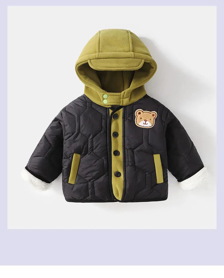 Winter Boys’ Jacket – Loose Fit & Cute Print