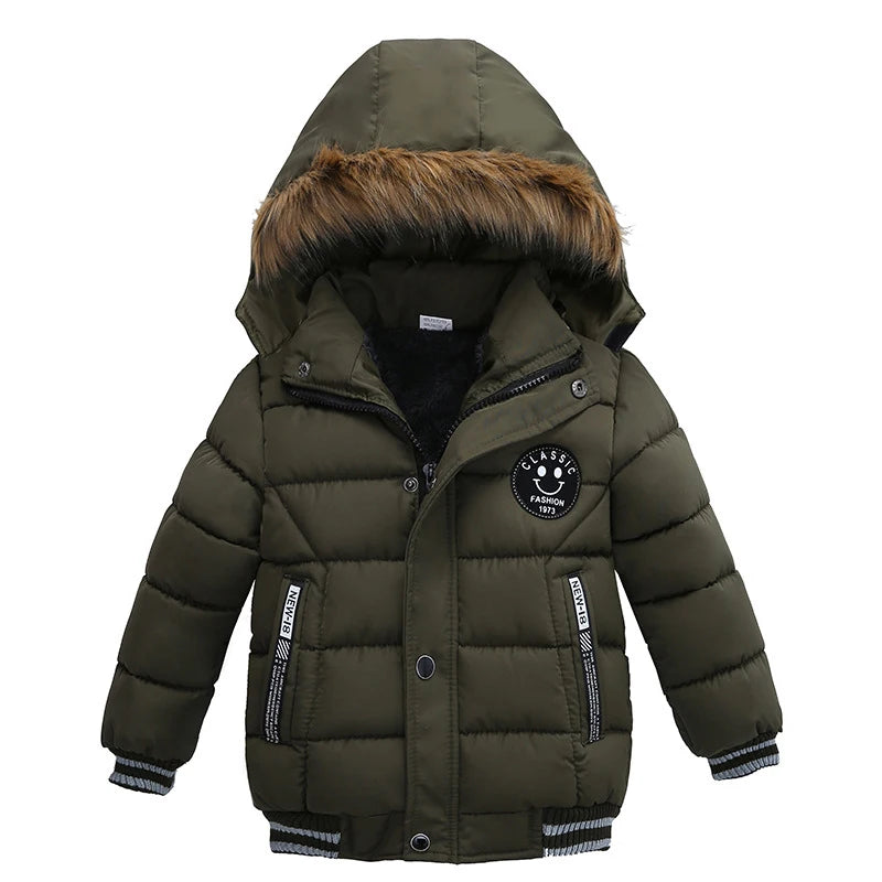 Baby Boys' Winter Coat – Warm Hooded Outerwear (2–6Y)
