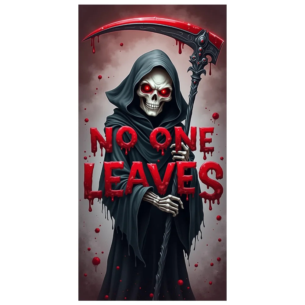 Halloween Door Banner – Scary Moon Night & Cemetery Scene
