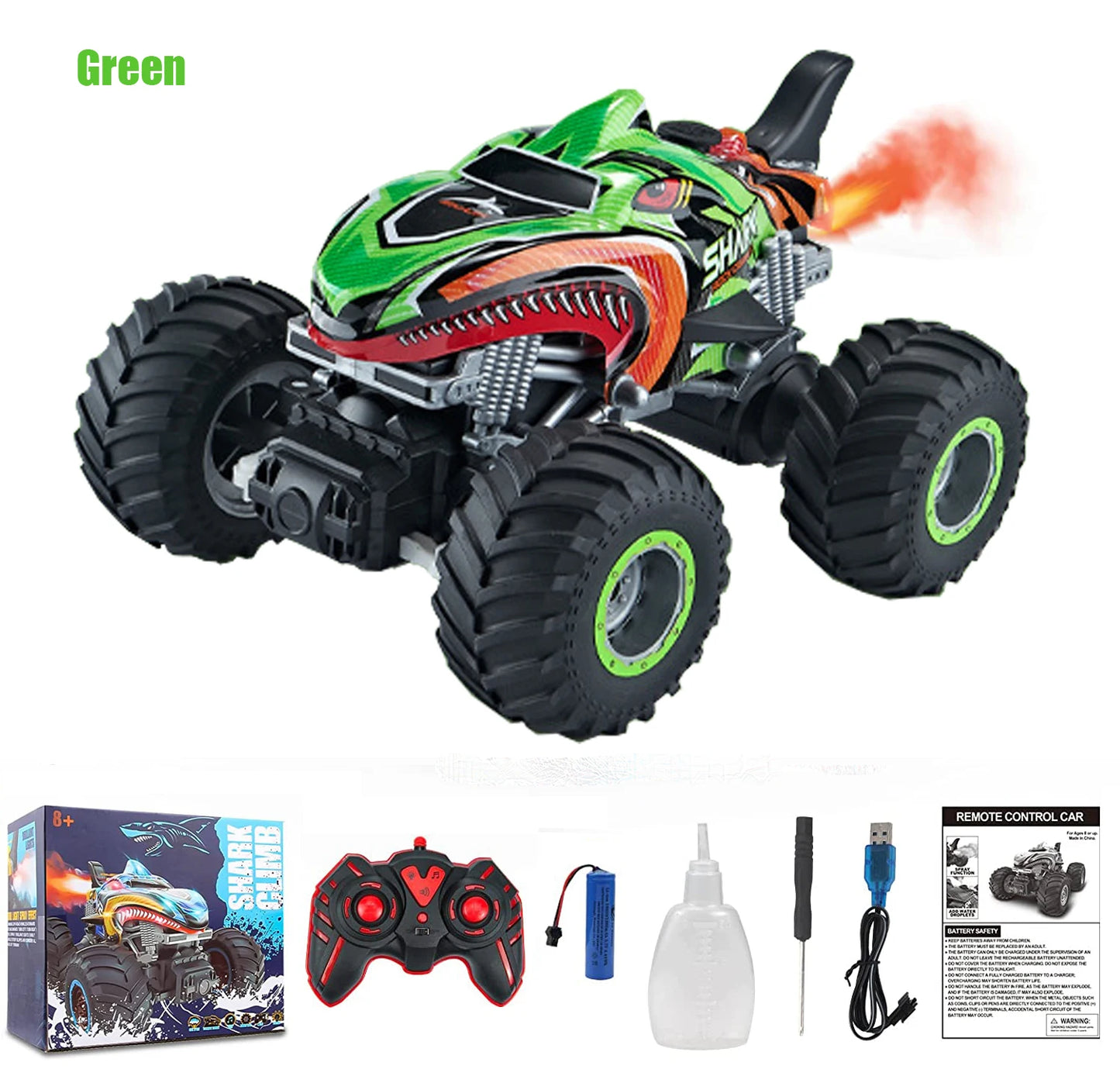 Monster Shark RC Car – 2.4GHz Stunt Vehicle with Sound, Light & Spray!