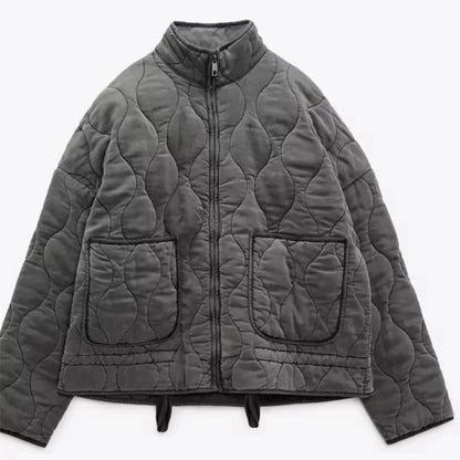 High Collar Quilted Coat – Retro Meets Modern
