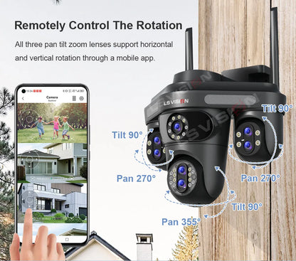 3/4 Screen WiFi PTZ Camera | 10X Zoom | AI Auto Tracking | Outdoor IP66 CCTV
