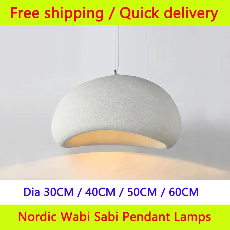 Nordic Wabi Sabi Pendant Lamp: Modern LED Chandelier for Dining & Living Spaces