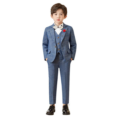 Teen Boys’ Formal Plaid Suit – Multi-Piece Elegant Outfit